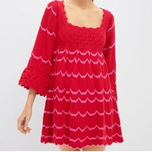 Pomander Place Red and Pink Knit Dress